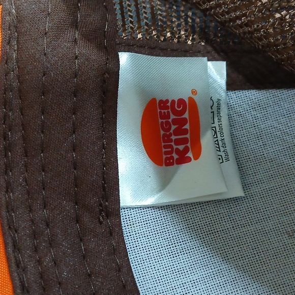 Burger King Trucker Style Logo Crew Hat Brown Orange Snapback Uniform Cap - Picture 6 of 6
